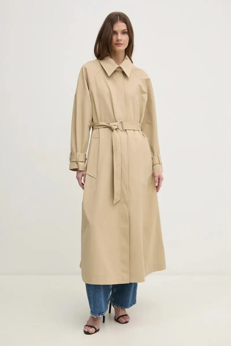 cappotto in cotone colore beige IO111145