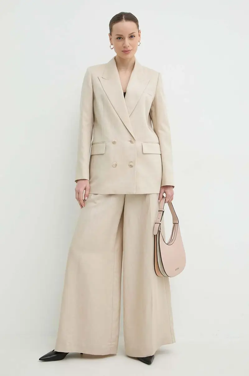 giacca in lino colore beige IO119095 miniatura 2