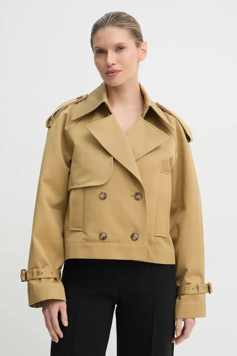 impermeabile di cotone colore verde IO119118