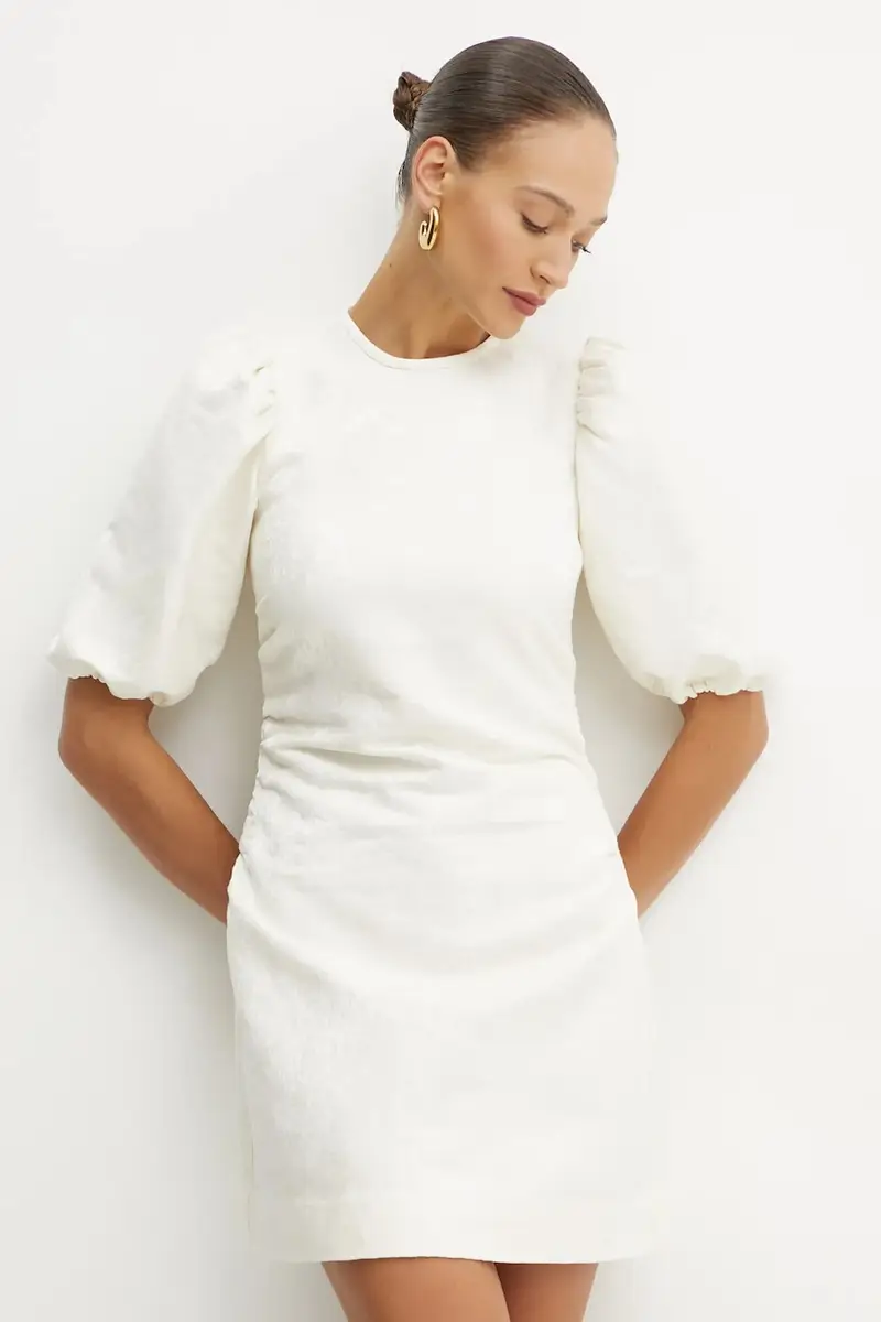 vestito con aggiunta di lana colore beige IO117654