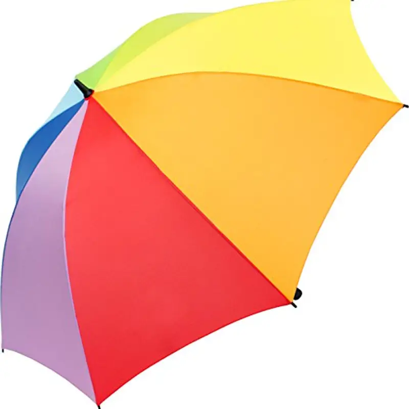 iX-brella Ombrello da golf in fibra, XXL, 130 cm, leggero e resistente alle tempeste con impugnatura morbida, arcobaleno, Elegante