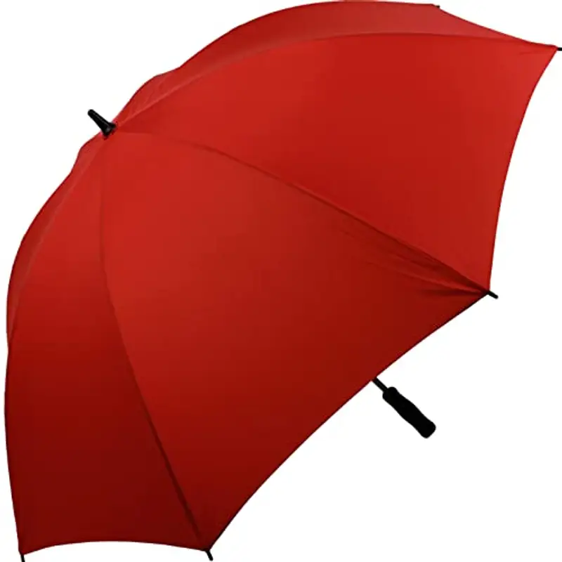 iX-brella Ombrello da golf in fibra, XXL, 130 cm, leggero e resistente alle tempeste con impugnatura morbida, rosso scuro, 130 cm, Ombrello da golf XXL