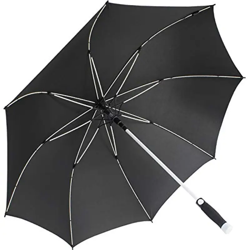 iX-brella Ombrello XXL in fibra di vetro, automatico, nero, bianco, 132 cm,