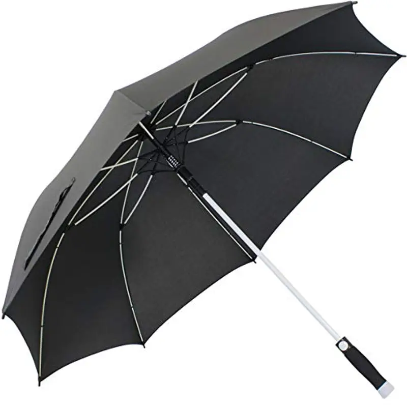 iX-brella Ombrello XXL in fibra di vetro, automatico, nero, bianco, 132 cm miniatura 2