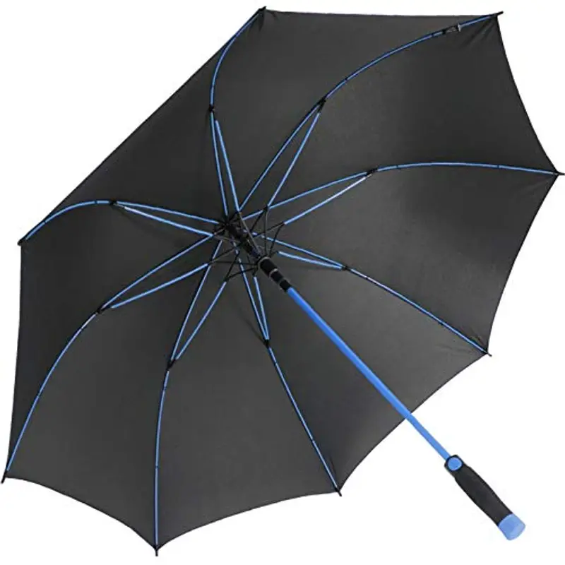 iX-brella Ombrello XXL in fibra di vetro, automatico, nero, Blu, 132 cm,