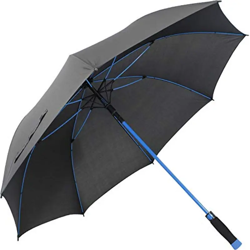 iX-brella Ombrello XXL in fibra di vetro, automatico, nero, Blu, 132 cm miniatura 2