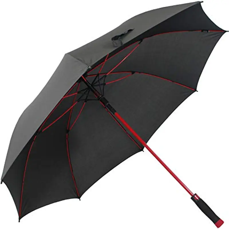 iX-brella Ombrello XXL in fibra di vetro, automatico, nero, Colore: rosso, 132 cm miniatura 2