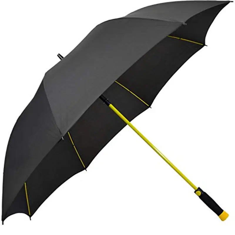 iX-brella Ombrello XXL in fibra di vetro, automatico, nero, giallo., 132 cm miniatura 3