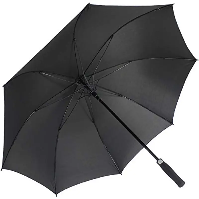 iX-brella Ombrello XXL in fibra di vetro, automatico, nero, Nero , 132 cm, Ombrello da golf.
