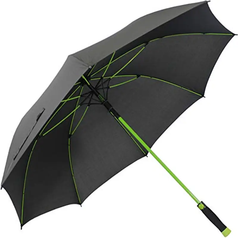 iX-brella Ombrello XXL in fibra di vetro, automatico, nero, verde, 132 cm miniatura 2