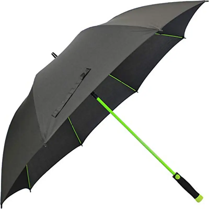 iX-brella Ombrello XXL in fibra di vetro, automatico, nero, verde, 132 cm miniatura 3