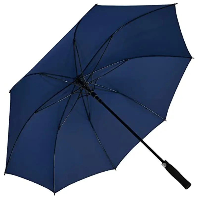 iX-brella XXL - Ombrello da golf in fibra di vetro, automatico, nero, Blu scuro, 132 cm miniatura 2