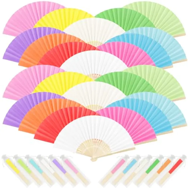 iZoeL 24 Pezzi Ventagli Pieghevoli Macaron Ventaglio Matrimonio Ventaglio Carta Pieghevole Ventaglio Tascabile Ventaglio Danza, Bomboniere Matrimonio Decorazioni Matrimonio Accessori
