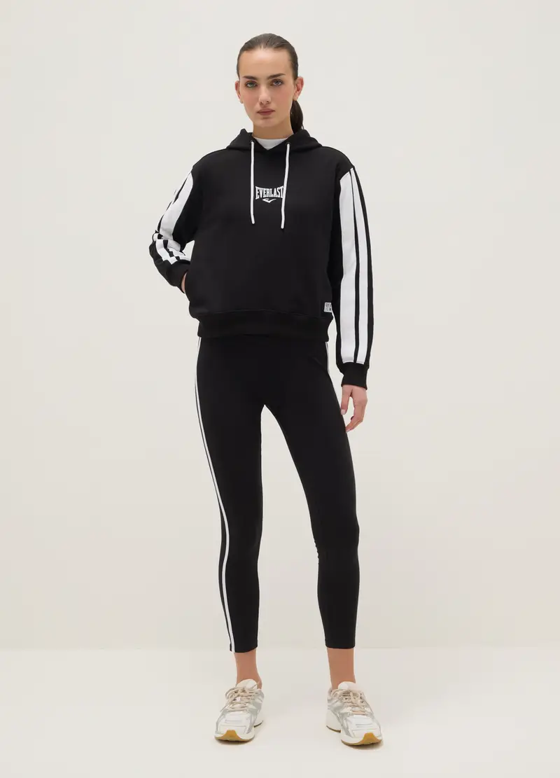 Felpa In Misto Cotone Multicolor Regular Fit Con Logo Everlast, Donna, Multicolor miniatura 2