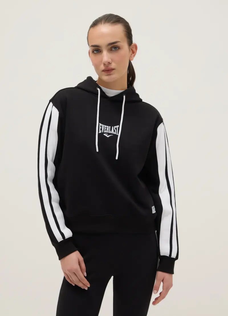 Felpa In Misto Cotone Multicolor Regular Fit Con Logo Everlast, Donna, Multicolor