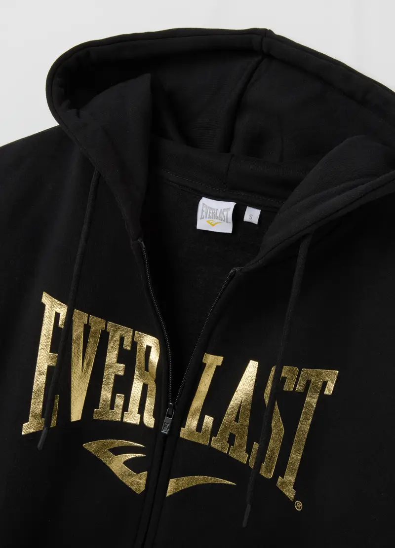 Felpa In Misto Cotone Nera Regular Fit Con Logo, Donna, Nero miniatura 2