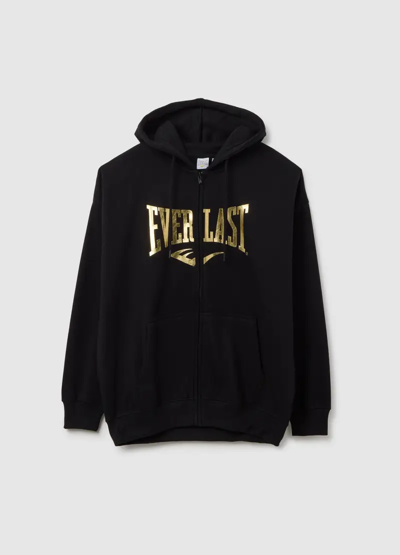 Felpa In Misto Cotone Nera Regular Fit Con Logo, Donna, Nero