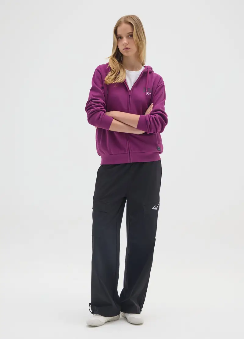 Felpa In Misto Cotone Viola Regular Fit, Donna, Viola