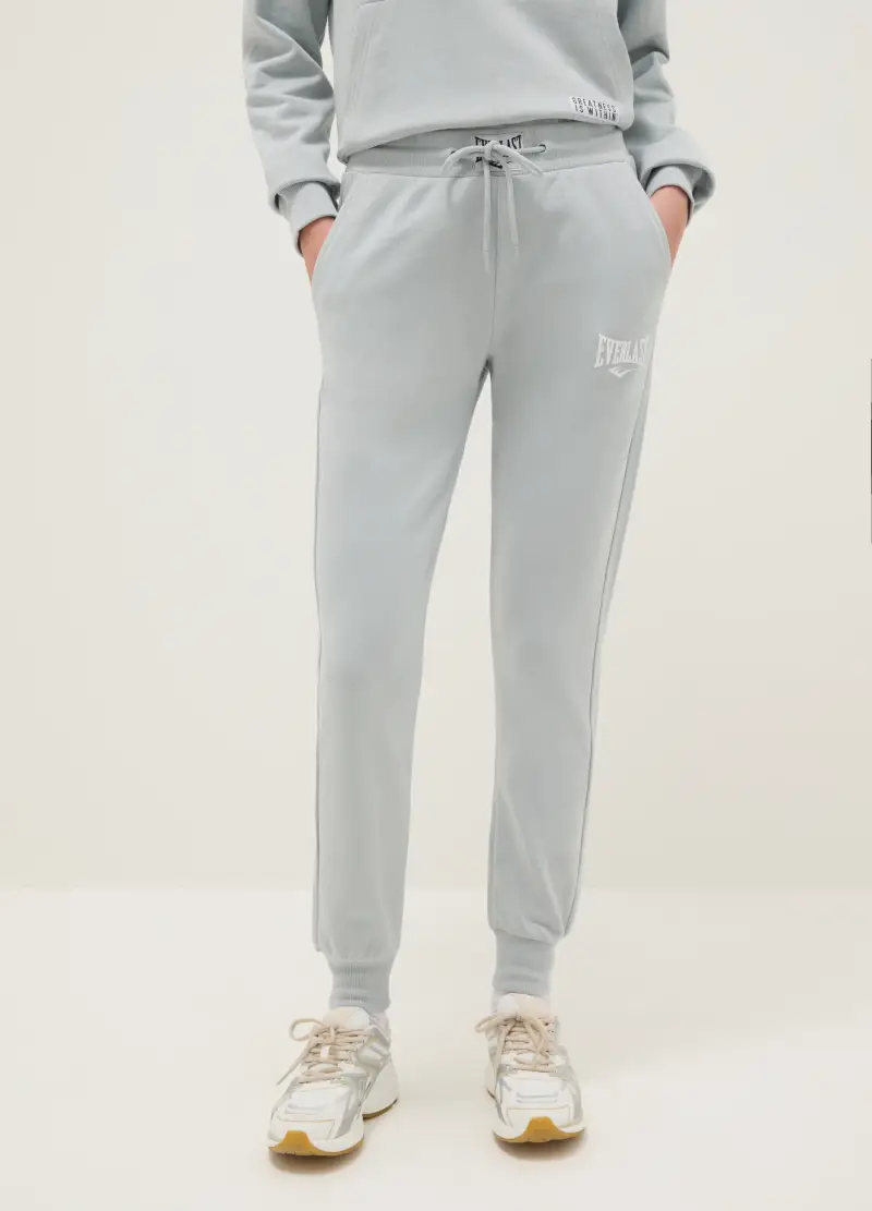 J Everlast Donna J Everlast Pantaloni Donna Grigi in Misto Cotone Regular Fit con Logo miniatura 2