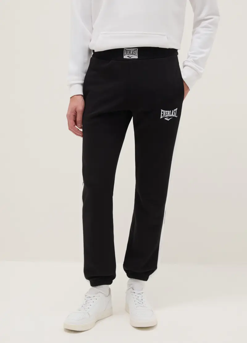 Pantaloni Jogger In Misto Cotone A Righe Multicolor Regular Fit Con Logo, Donna, Multicolor miniatura 2