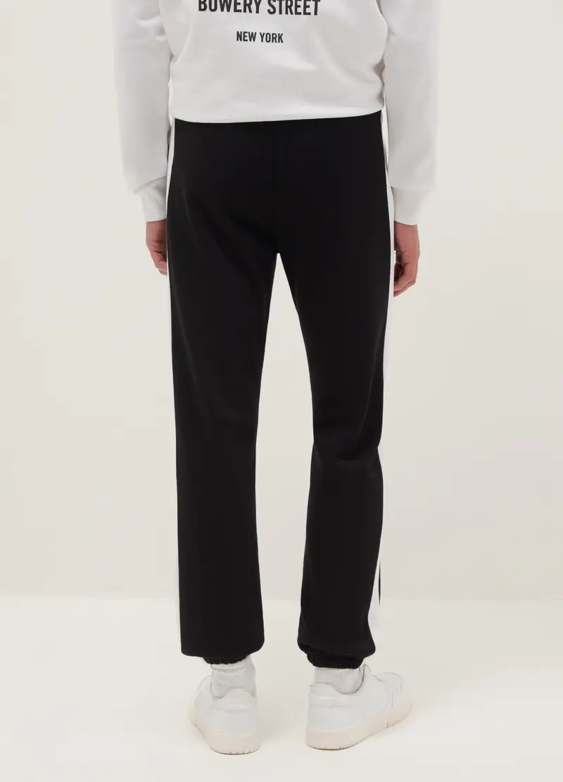 Pantaloni Jogger In Misto Cotone A Righe Multicolor Regular Fit Con Logo, Donna, Multicolor miniatura 3