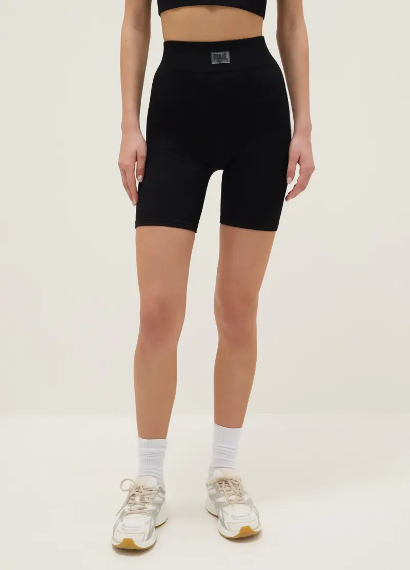 Shorts Sportivi Neri Regular Fit, Donna, Nero miniatura 2