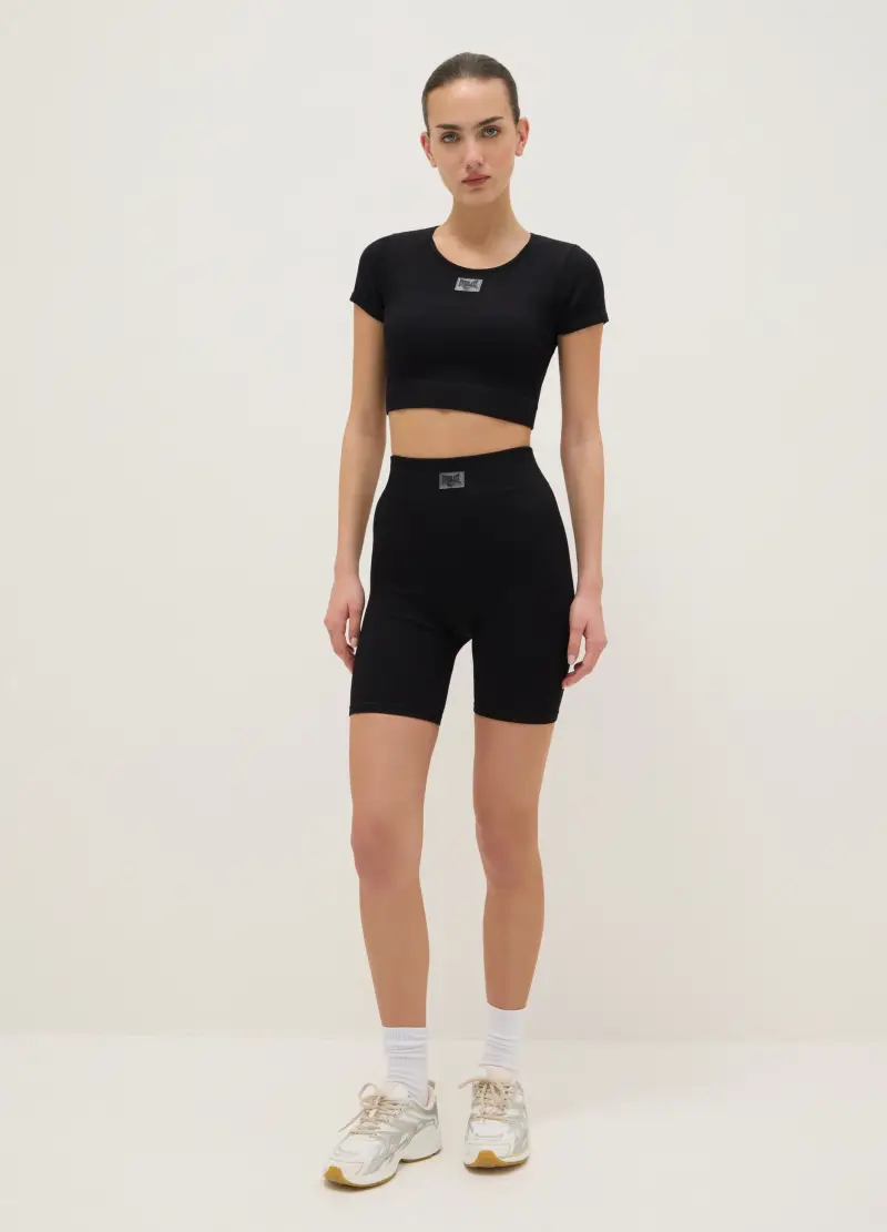 Shorts Sportivi Neri Regular Fit, Donna, Nero