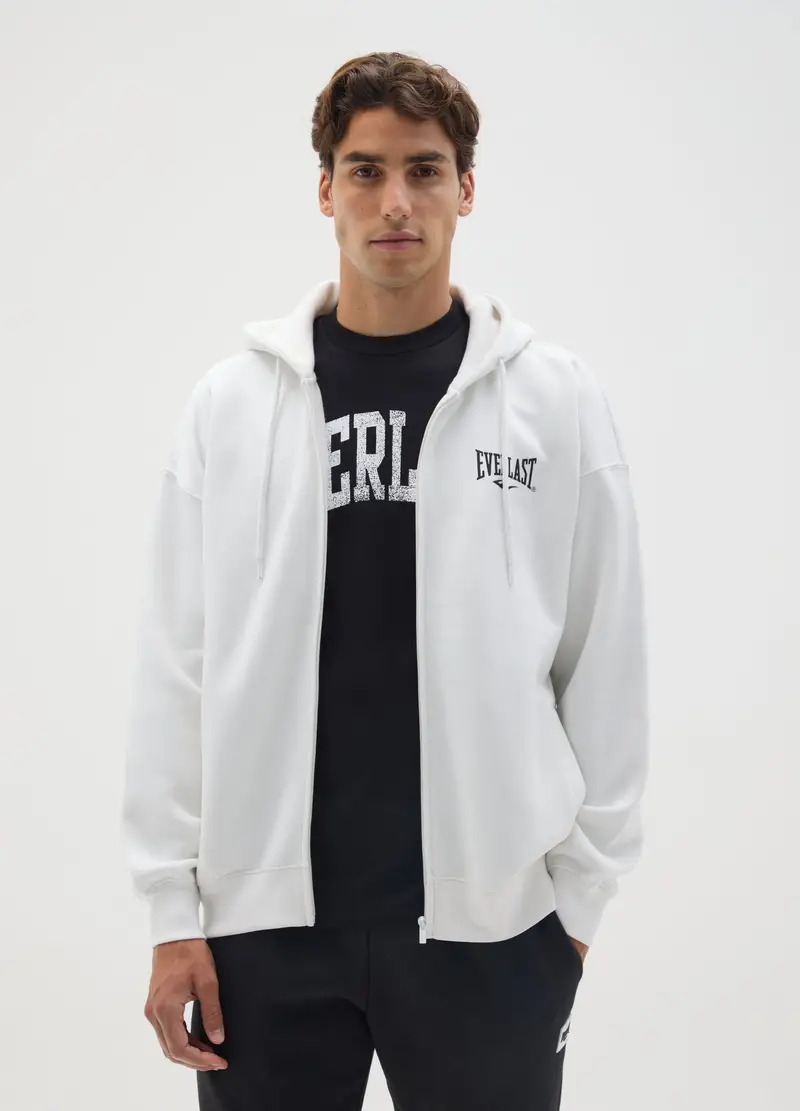J EVERLAST UOMO, Felpa In Misto Cotone Bianca, Uomo, Bianco, Taglia: S