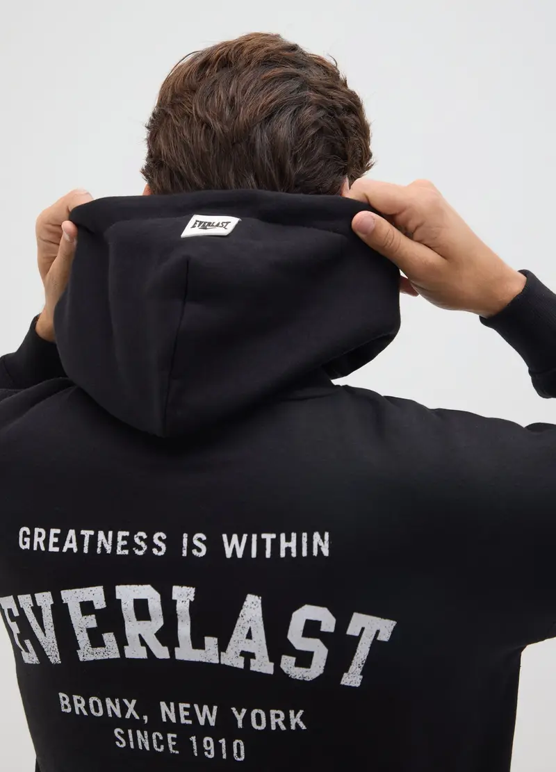 J EVERLAST UOMO, Felpa In Misto Cotone Nera, Uomo, Nero, Taglia: S miniatura 3