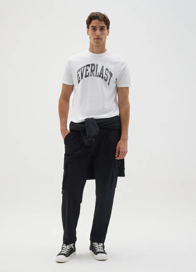 J EVERLAST UOMO, Pantaloni In Tessuto Elasticizzato Neri, Uomo, Nero, Taglia: S