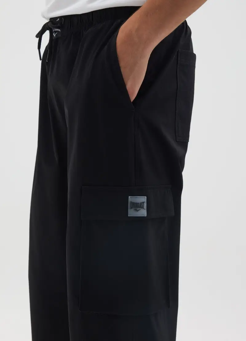 J EVERLAST UOMO, Pantaloni In Tessuto Elasticizzato Neri, Uomo, Nero, Taglia: S miniatura 3