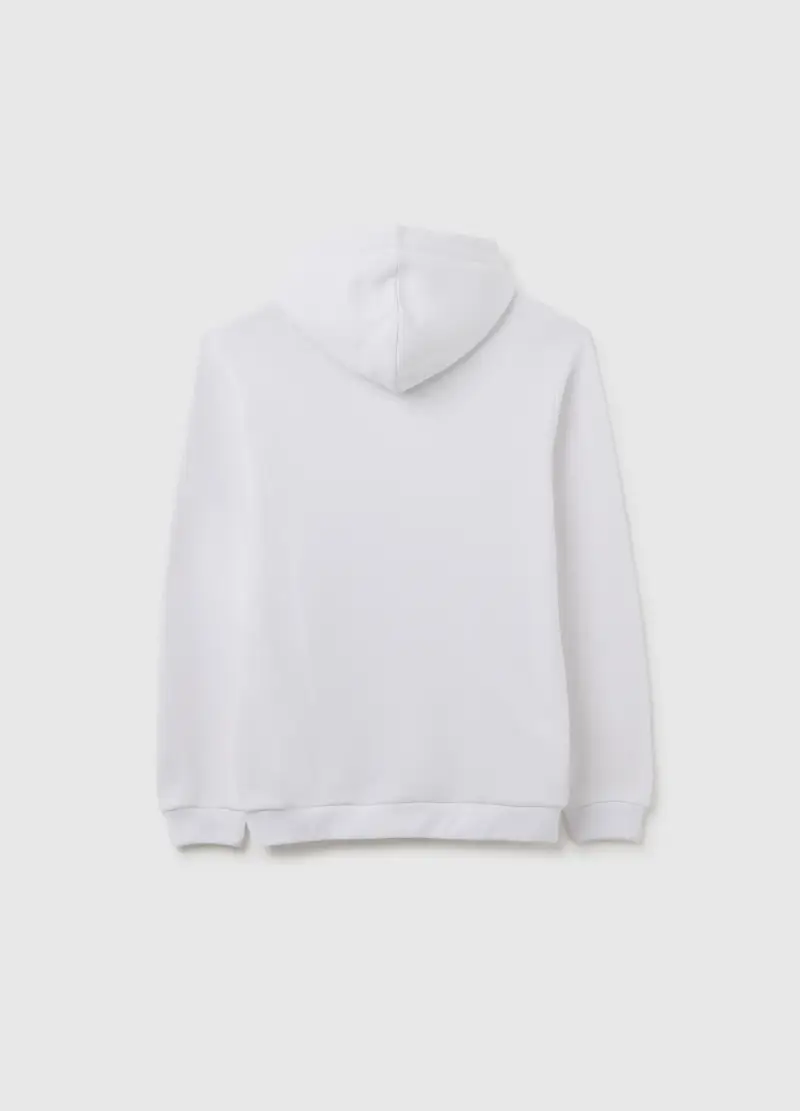 Felpa Da Bambino In Misto Cotone Bianca Regular Fit Con Stampa, Bianco miniatura 2