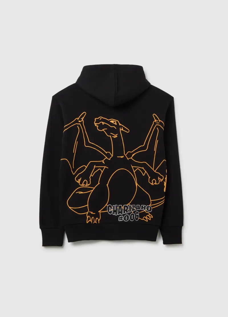 Felpa Da Bambino In Misto Cotone Nera Con Stampa Pokémon, Nero miniatura 2