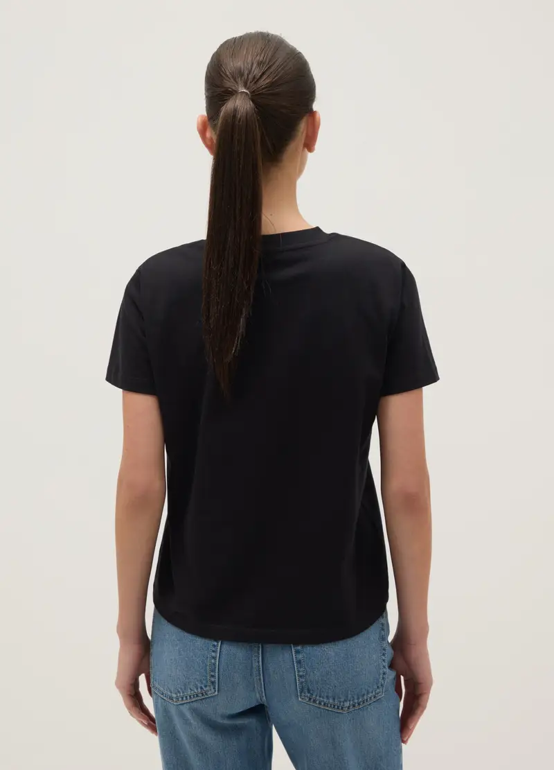 T-shirt In Puro Cotone Nero Regular Fit Con Stampa Hard Rock Cafe, Donna, Nero miniatura 3