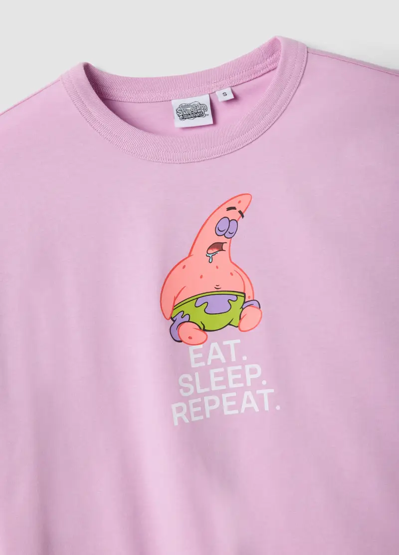 T-shirt In Puro Cotone Rosa Regular Fit Con Stampa Patrick Star, Donna, Rosa miniatura 2