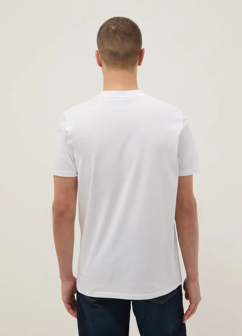 T-shirt In Puro Cotone Bianco Regular Fit Con Stampa Spongebob, Uomo, Bianco miniatura 3