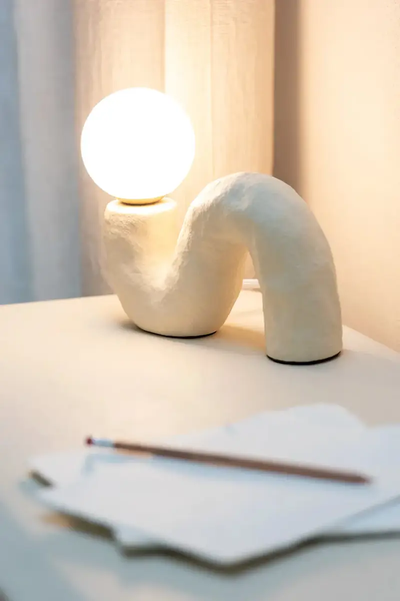 lampada da tavolo Beige miniatura 4