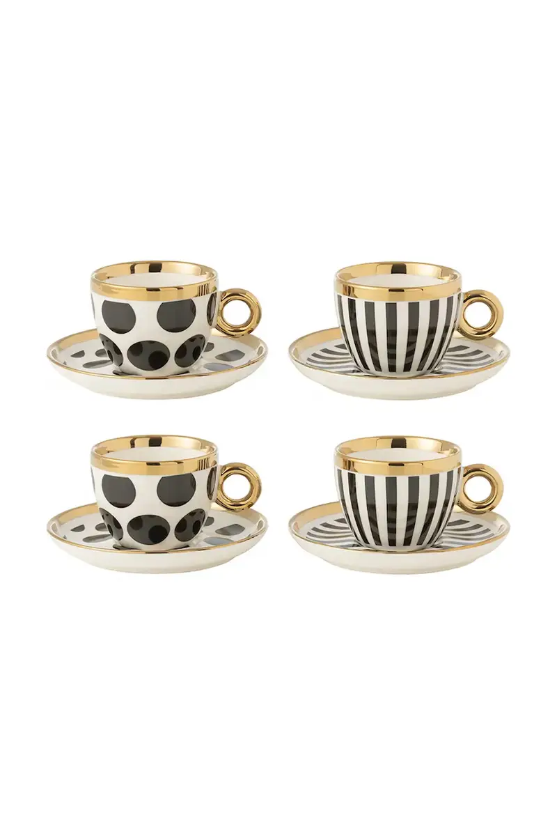 set tazzine con piattino pacco da 4 Multicolore