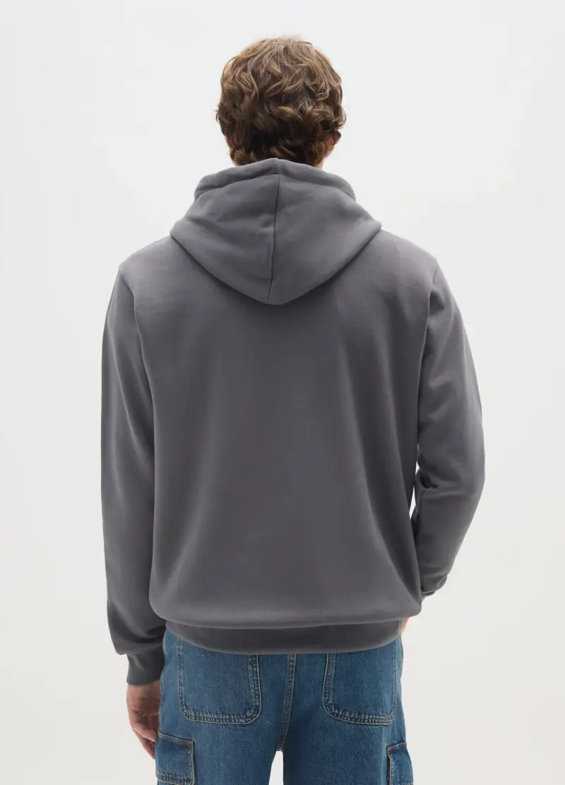 Felpa Con Cappuccio In Misto Cotone Grigia Con Logo Hard Rock Cafe, Uomo, Grigio miniatura 3