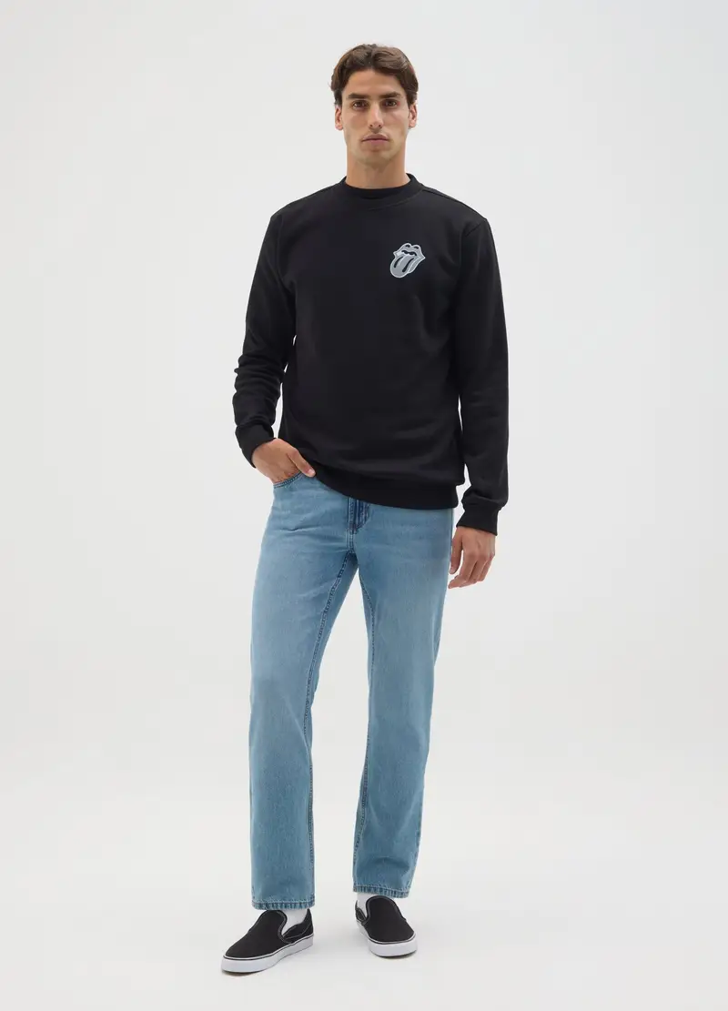 J MUSIC MATTER UOMO, Felpa In Misto Cotone Nera Con Motivo Musicale, Uomo, Nero, Taglia: S