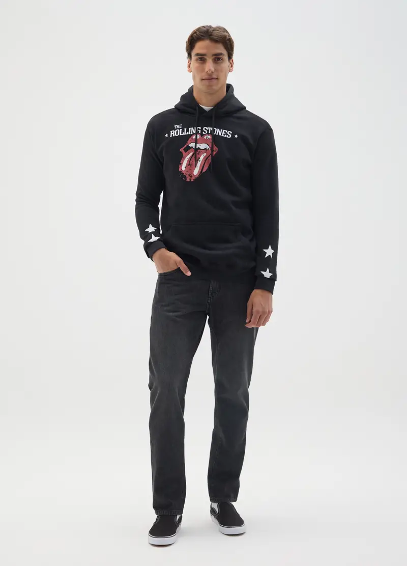 Felpa In Misto Cotone Nera, Uomo, Nero miniatura 2