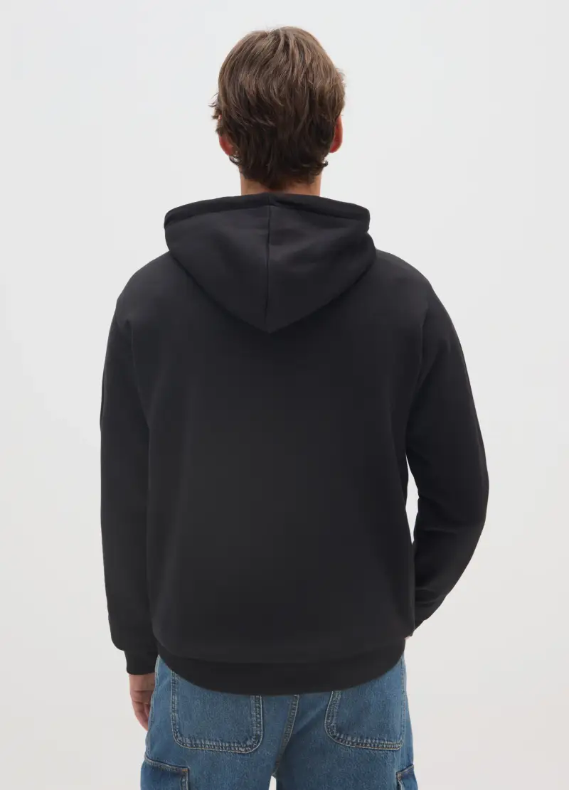 Felpa In Misto Cotone Nero Con Stampa Hard Rock Cafe, Uomo, Nero miniatura 3