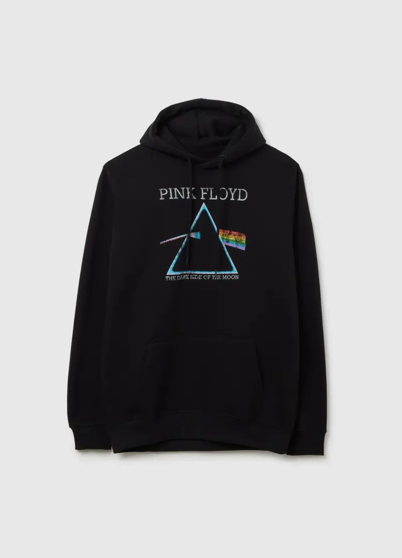 Felpa In Misto Cotone Nero Relaxed Fit, Uomo, Nero