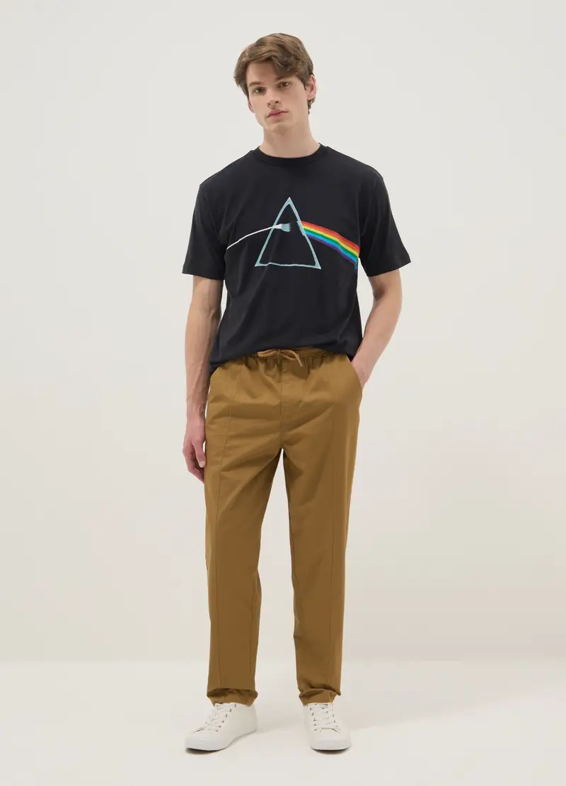 T-shirt In Puro Cotone Nero Regular Fit Con Stampa Pink Floyd, Uomo, Nero miniatura 3