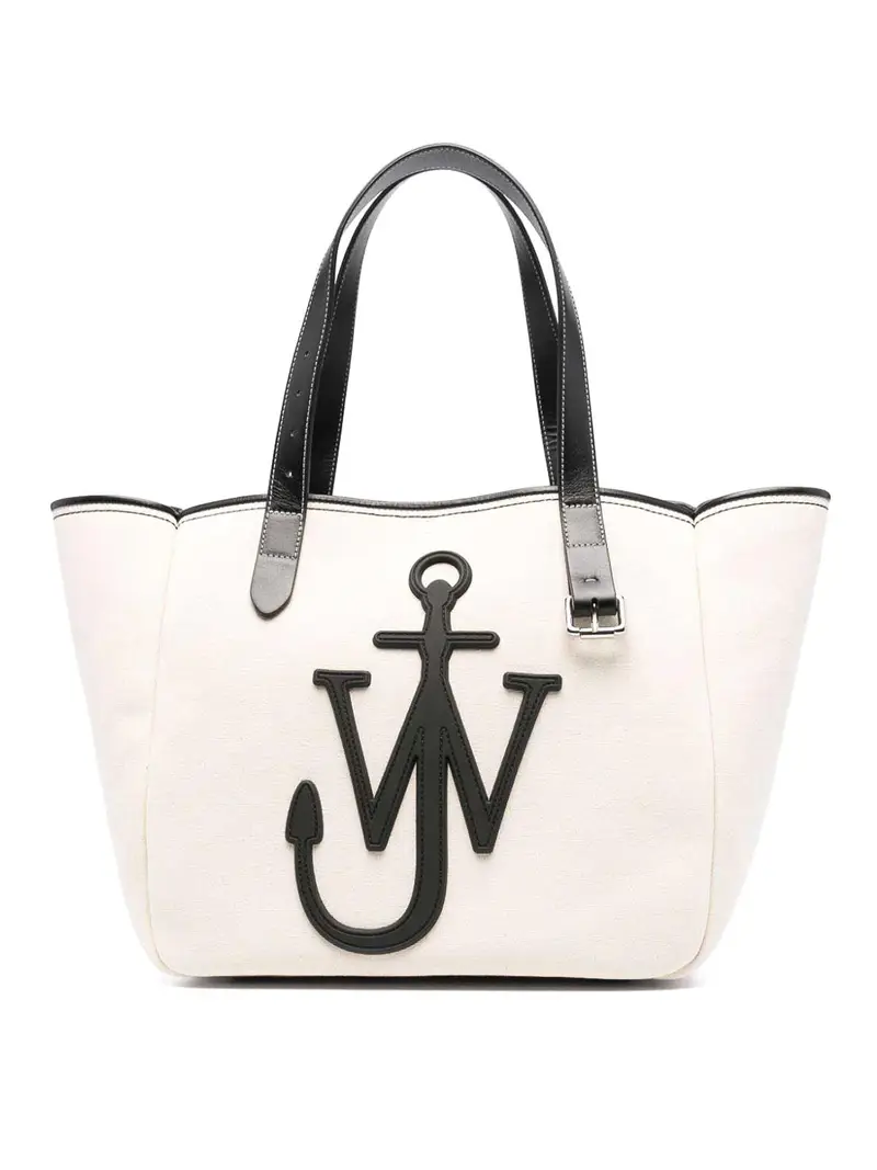 Borsa shopping con logo ancora Bianco