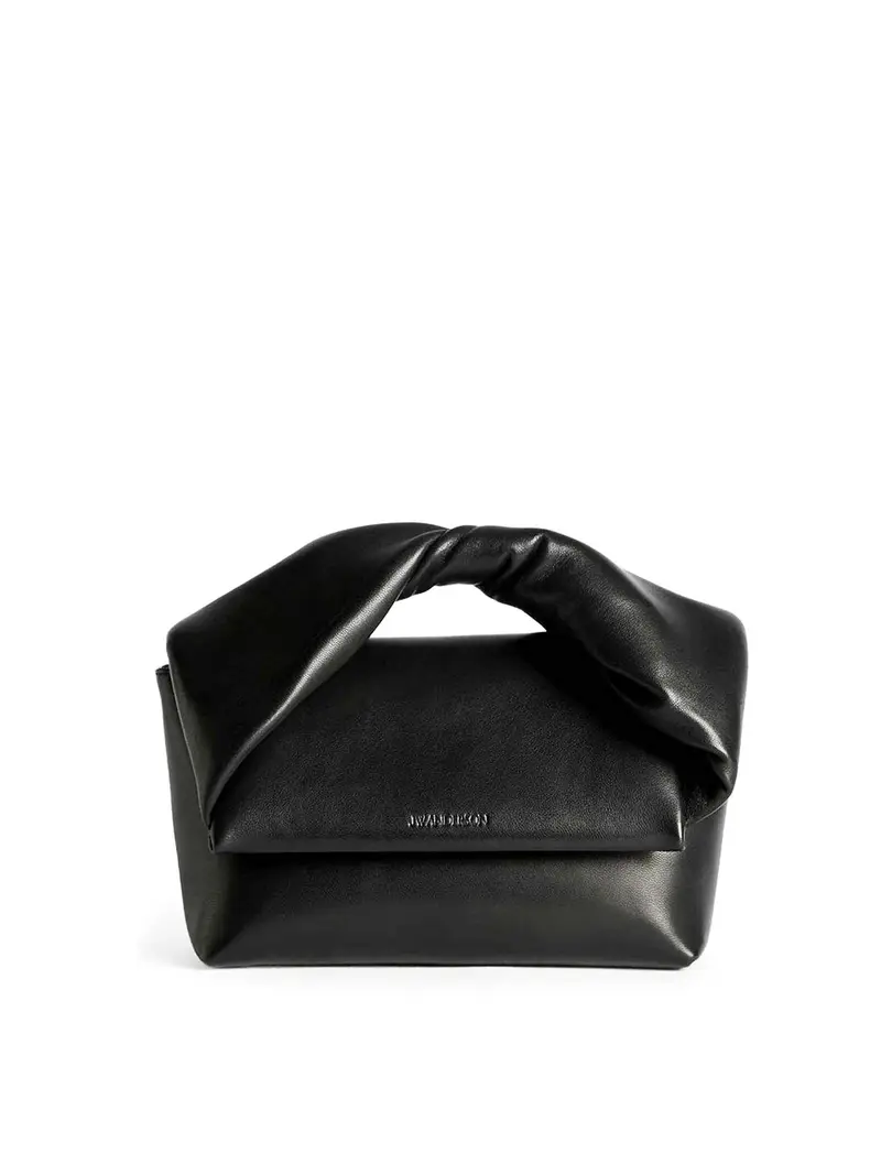Borsa Twister media in pelle Nero