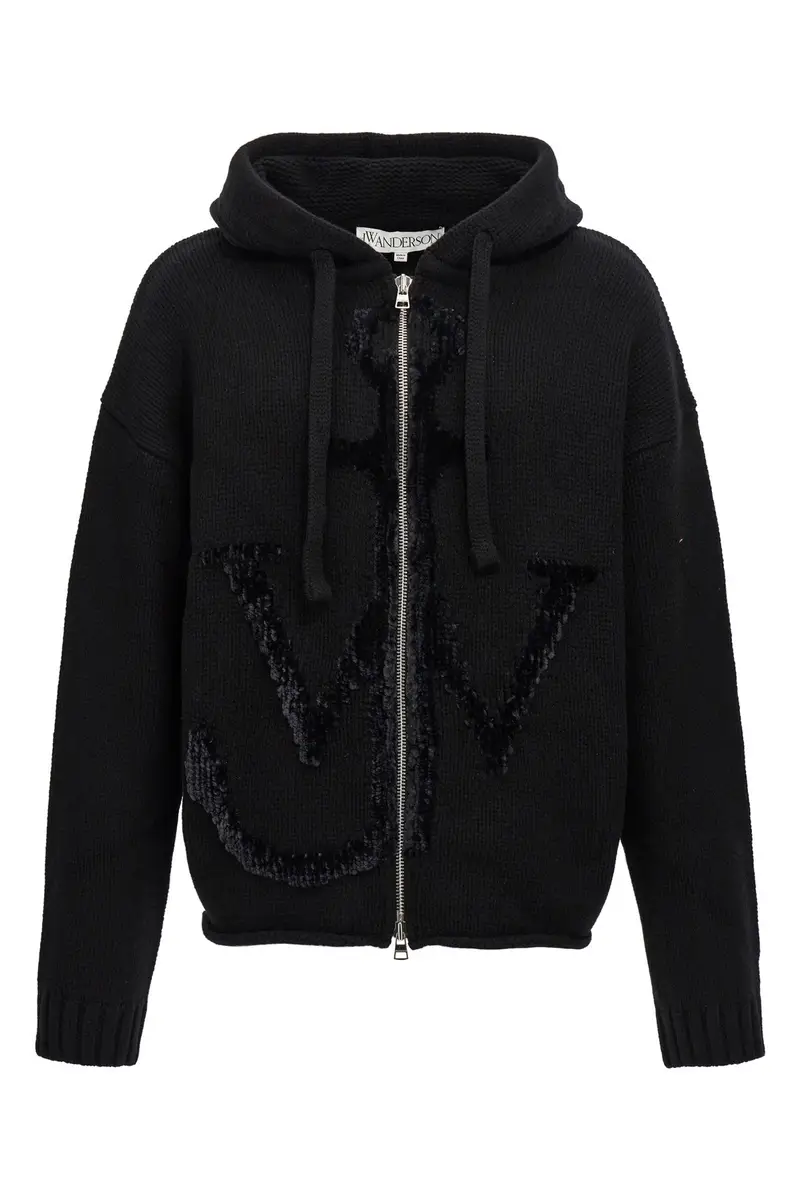 Felpa Con Cappuccio Anchor Jwa Nero