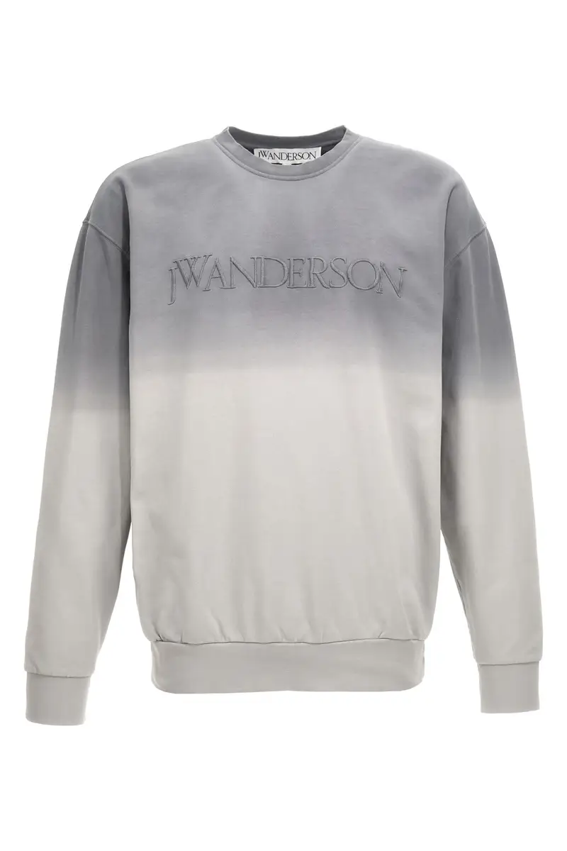 Felpa Ricamo Logo Grigio