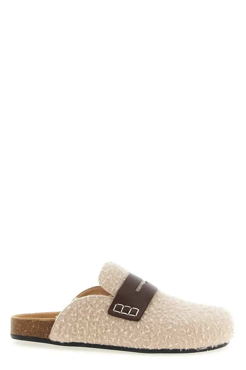 Mule 'Felt Loafer' Beige