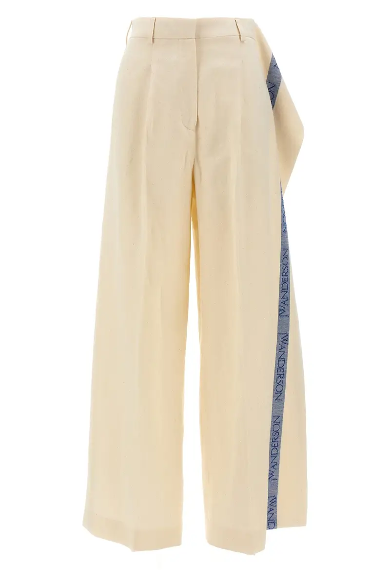 Pantalone Pannello Banda Logo Beige